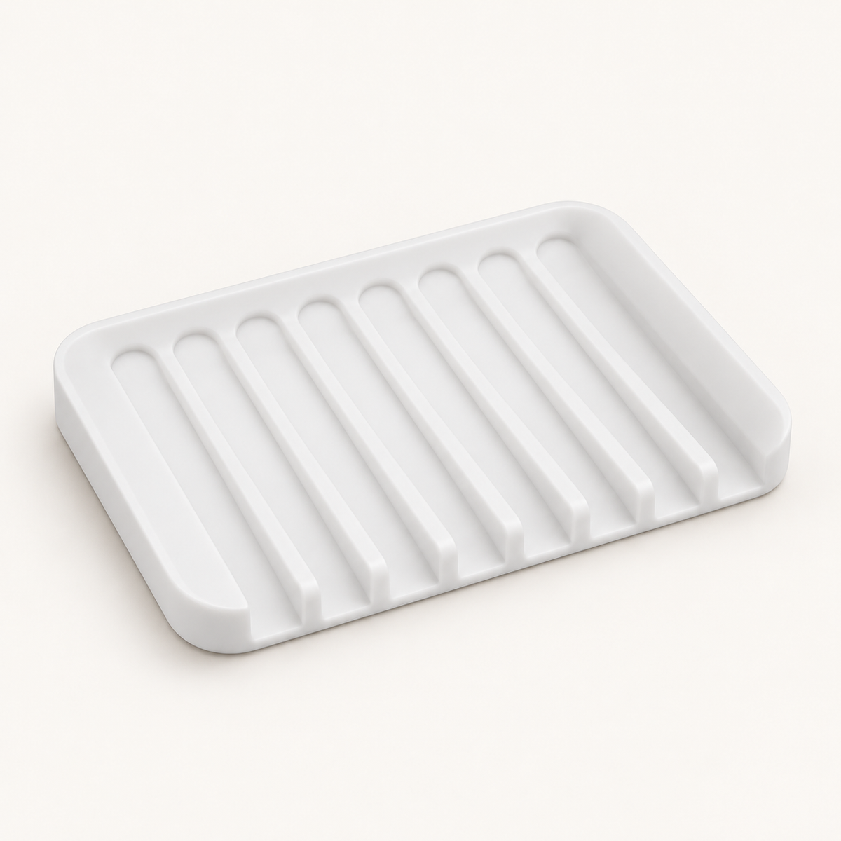 White silicone Soap Saver Dish